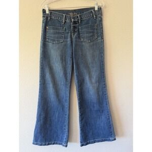The Diva Women's Low Rise Button Fly Flared Denim  Non-stretch 4 Lightweight